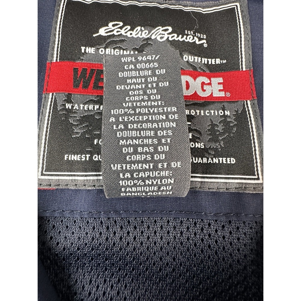 Eddie Bauer WeatherEdge Jacket Women's Medium Navy Blue Waterproof Hooded - Picture 5 of 16